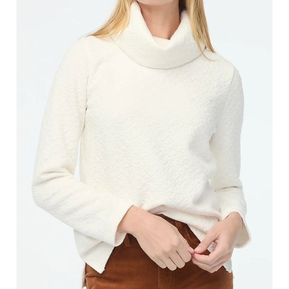 J.Crew Women's Pullover Sz S Color Cream Quilted